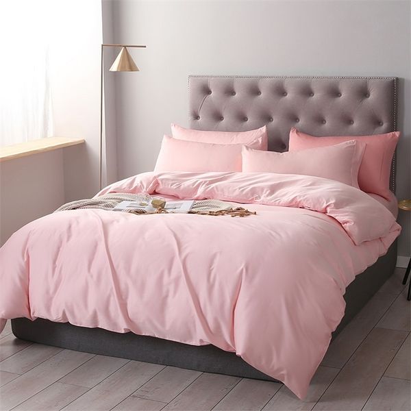 Beiyyanan Luxury Solid Bed Linen Cotton Set Set Ranforce Pleding Set Twin/Full/Queen/King Size 4 Pcs Seepet Cover Set T200819