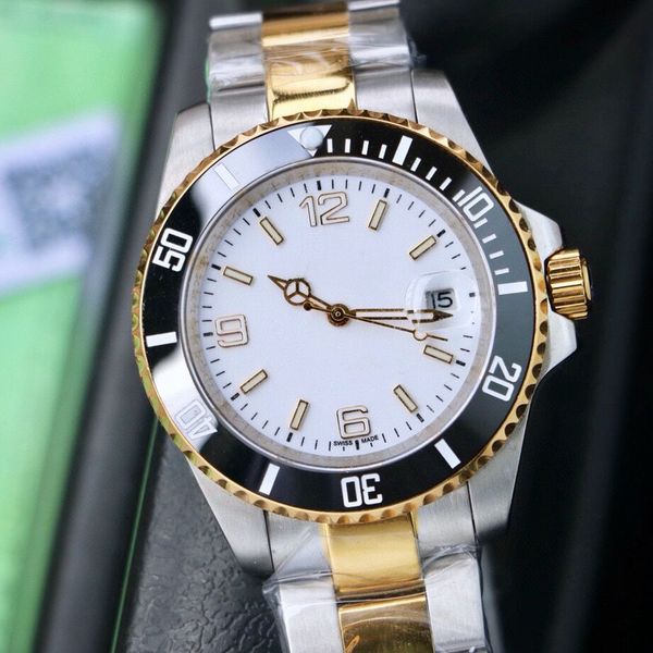 

movement watches mens watches 40mm automatic mechanical watch stainless steel blue black ceramic sapphire wristwatches super luminous montre, Slivery;brown