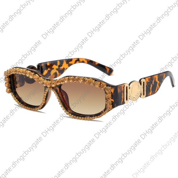 

medusa sunglassessmall square inlaid sunglasses trend head polygon glasses personalized street shot, White;black