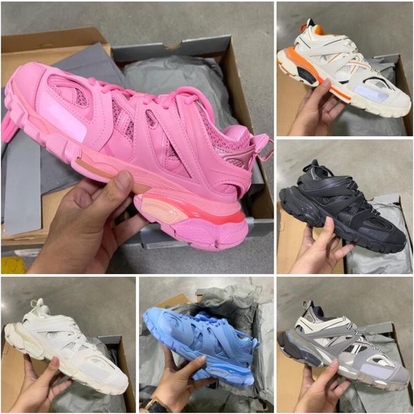 

2022 luxuy triple s 3.0 mule men women designer casual shoes white black red pastel pink orange slides low mens sneaker womens sports traine