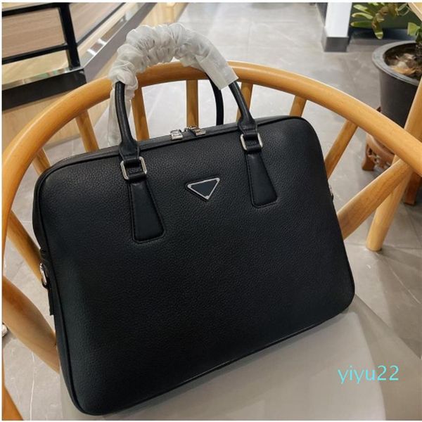 

designer briefcase luxury mens bag men leather brand handbags business tote1723