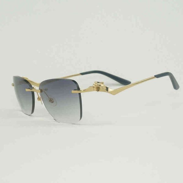 

vintage rimless sunglasses women diamond wave cut leopard gafas retro shades men ladies goggles clear glasses frame eyewear, White;black