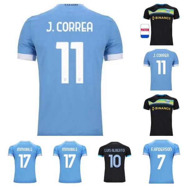 

22 23 ss lazio home soccer jerseys 2022 2023 men kids full sets immobile luis alberto sergej j.correa acerbi badelj lucas marusic lazzari za, Black;yellow