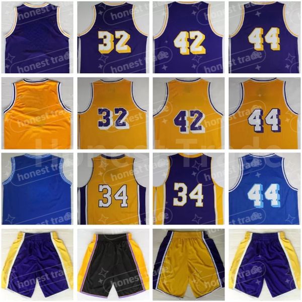 Retro 44 Jerry Vintage 42 Artest Basketball-Trikot, alle genähten Trikots, 34 Herren-Basketball-Shorts, Hemden, lila, blaue Herren-T-Shirt-Uniformen