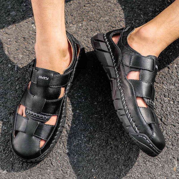 

men's sandals new summer 2022 men's beach baotou sandals men's sandals, Black