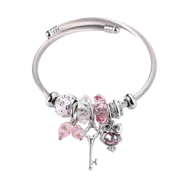 

adjustable steel bracelet stainless women's bracelet pando, White