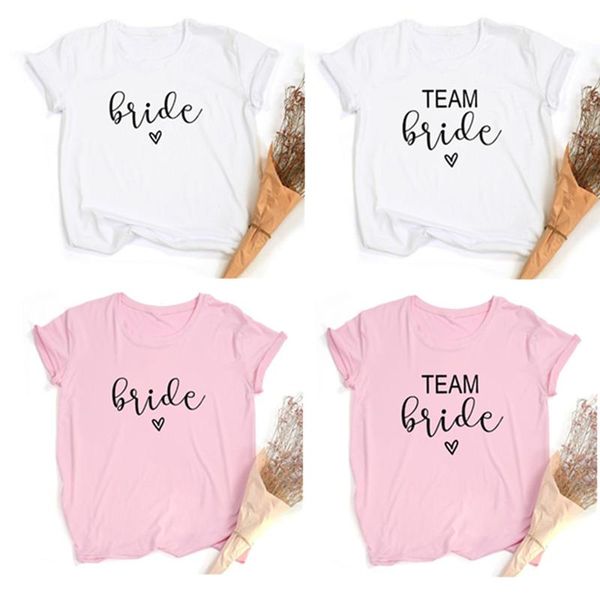 Party Dekoration Hochzeit Bride To Be T-Shirt Rosa 6 Größe Team Bridal Bachelor Squad Shower Brautjungfern Geschenk