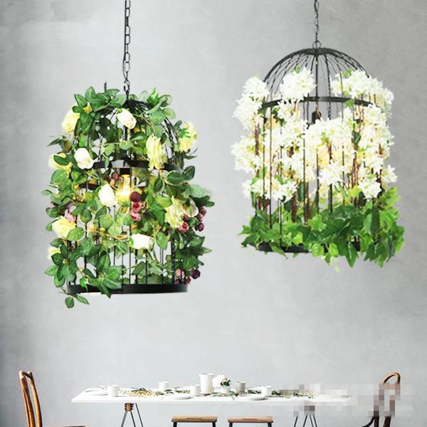 Pendelleuchten Romantische Restaurantlampe Künstliche Pflanzen Blumen Dekoration Beleuchtung Café Bar Lichter E27 Home LampPendant