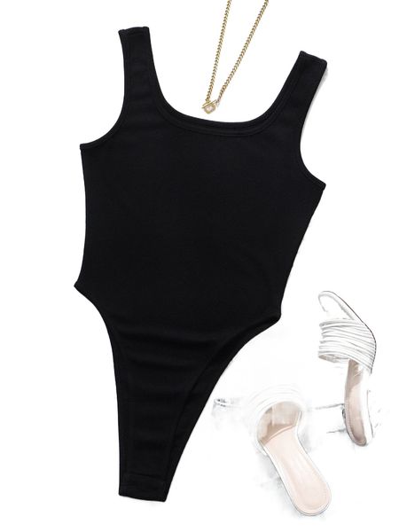 

solid tank bodysuit d6da#, White