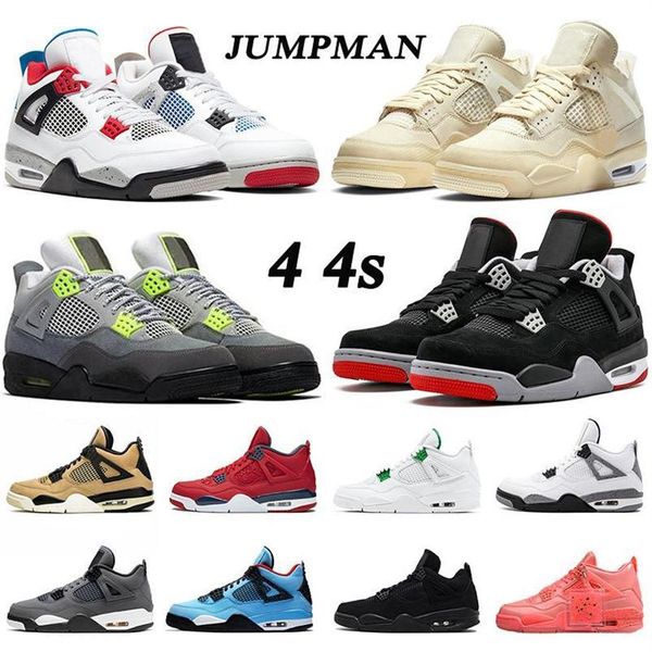 

2020 4s jumpman men boots shoes sail neon light beige purple sneakers iv black cat breeding cool gray faithful blue sneakers269s