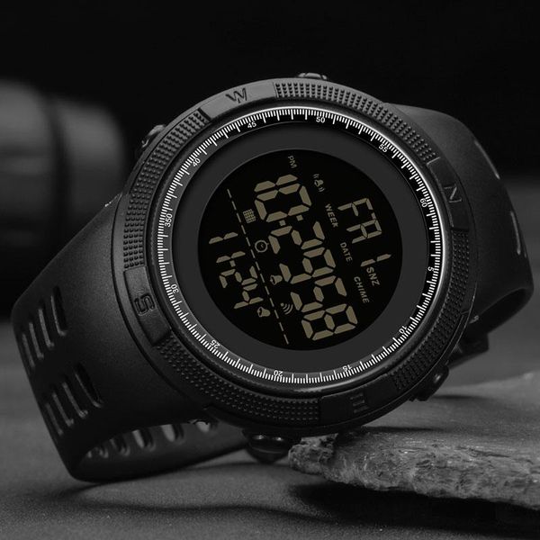 Relógios de pulso relógios digitais à prova d'água Men Watches Watch Electronic LED Male Wrist para Relógio da marca Sandha Militar