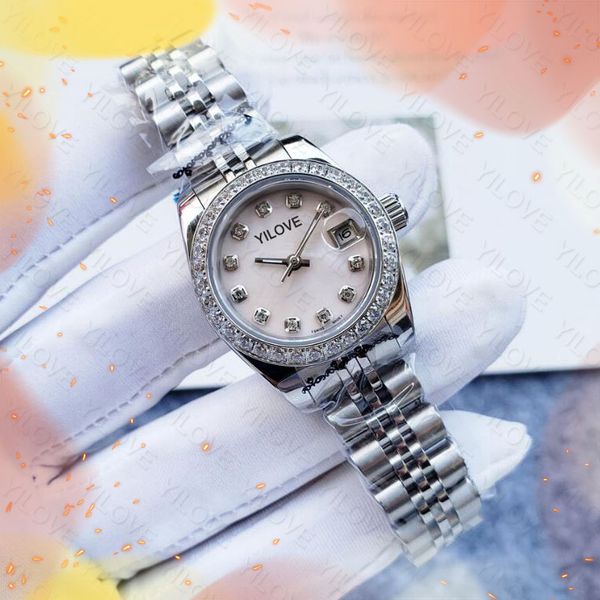 

high end fashion ladies diamonds bezel dial watch full 904l stainless steel water resistant automatic date dress clock r sinful mechanical w, Slivery;brown