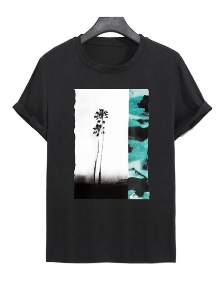 

men palm tree print tee k4dl#, White;black
