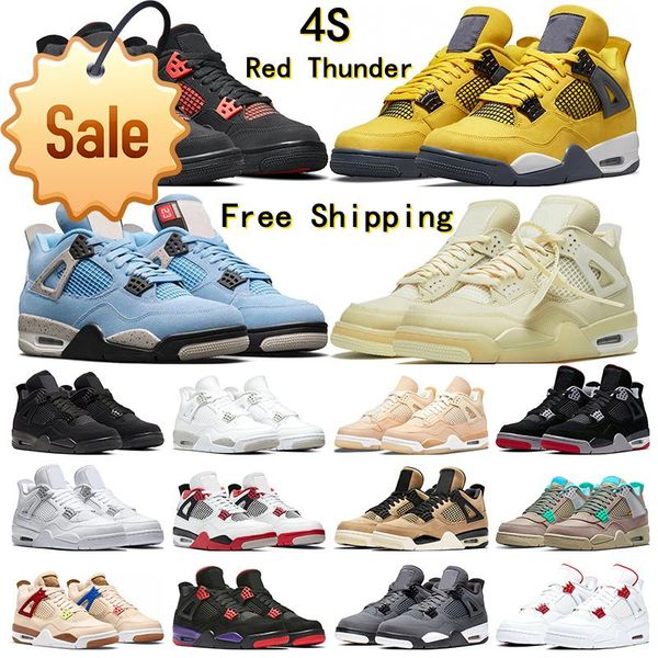

jumpman 4s basketball shoes 4 red thunder sail shimmer lightning black cat white oreo fire red cool grey pure money mens trainers sports m