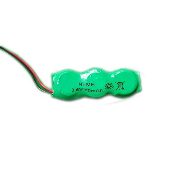 100pcs /lote 80mAh 3.6V Recarregar a bateria de célula de botão /bateria NIMH