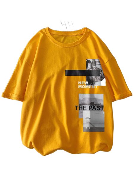 

men dog and letter graphic tee i3dc#, White;black