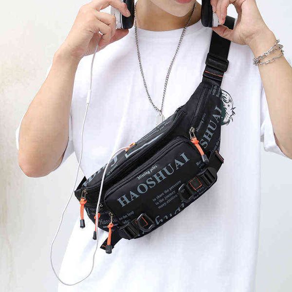 

fashion letter waist bags for men casual nylon waist packs belt bag fanny pack travel storage chest bags leg bag 220608