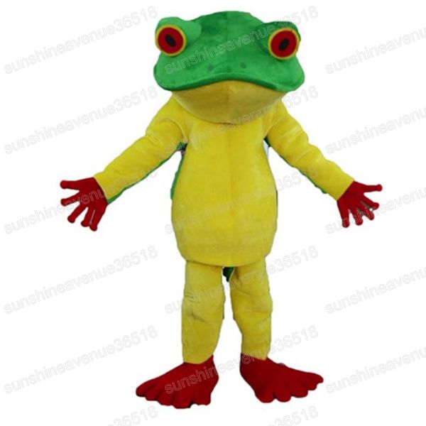 

halloween frog mascot costume cartoon theme character carnival festival fancy dress christmas adults size birthday party outdoor outfit suit, Red;yellow