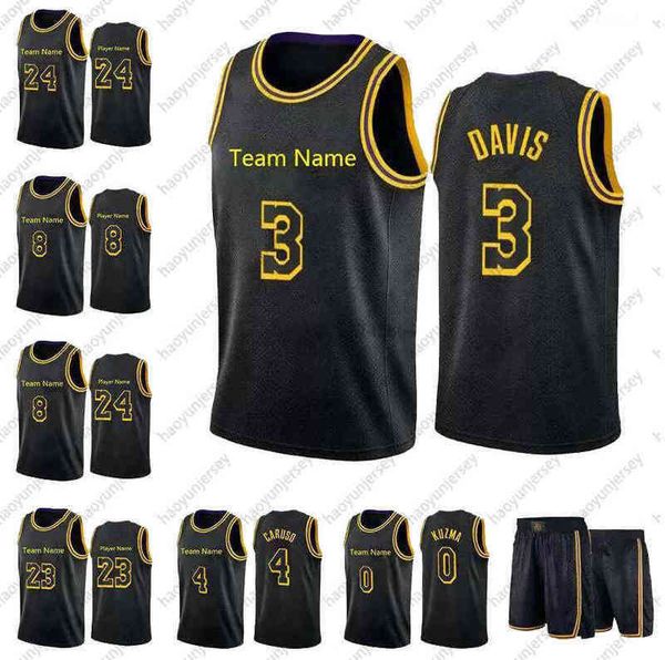 

2020 mens los city angeles anthony 3 davis 23 player 14 gassol 4 caruso 0 kuzma black mamba basketball jersey shorts, Black;red