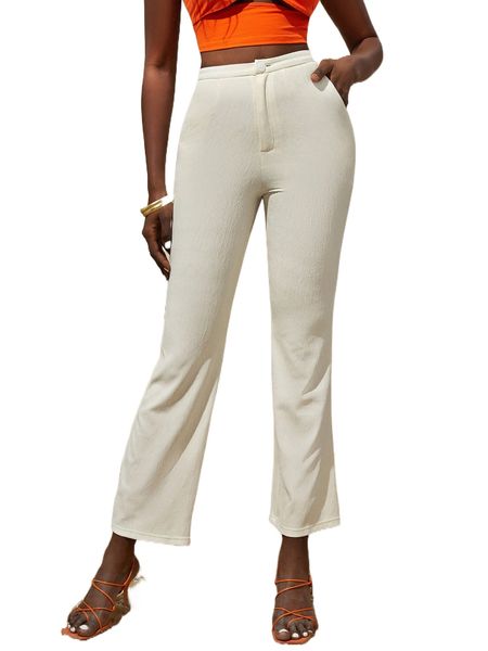 

high waist straight leg pants k5bf#, Black;white