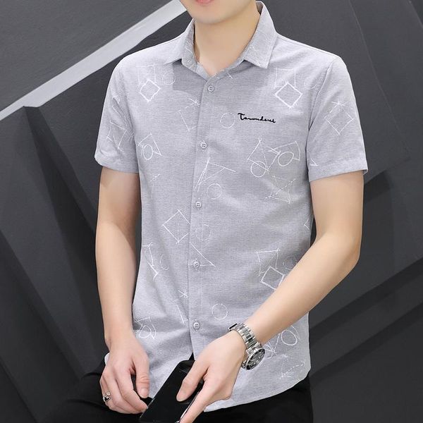 

men's casual shirts short sleeve plaid shirt men's summer business cotton versatile loose half male comfortable 2022, White;black