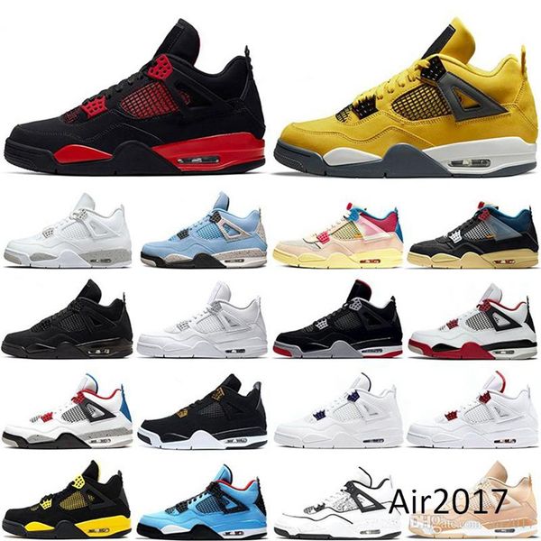 

jumpman bred 4 retro basketball shoes black cat 4s obsidian unc university blue twist silver the mens sail guava ice women sneakers 36-46