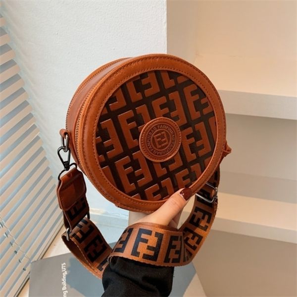 

european and american design fashion bags quality hand small round simple wide single diagonal