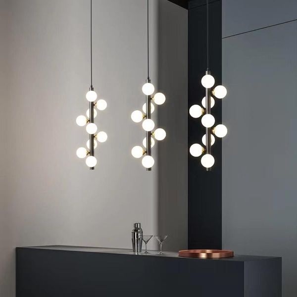 Lampadari Moderno Semplice Lampadario a LED Brazz Nordic Scala a chiocciola Illuminazione Sala da pranzo Bar Isola Decor Luci Comodino Appeso LightCha