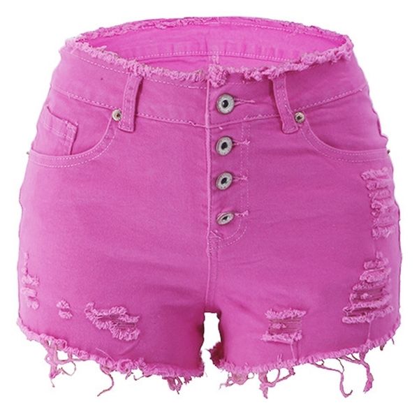 

weigou summer women casual hole denim shorts high waist solid jeans shorts vintage cotton short pants 210306, White;black