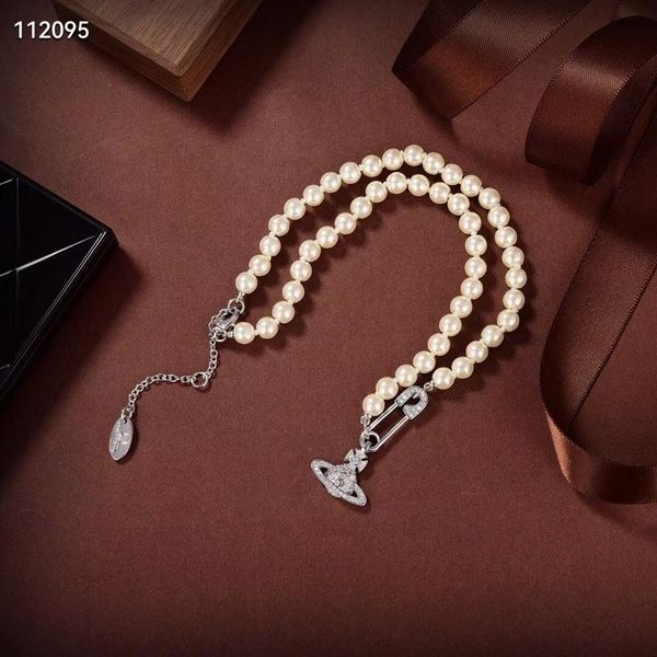

pearl necklaces pendantwith small rhinestone handmade plated dainty diamond long necklace for women286j, Silver