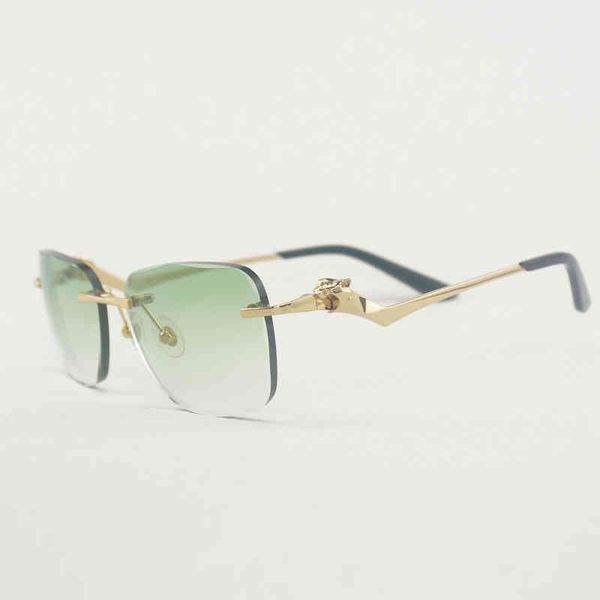 

vintage leopard style sunglasses women rimless oval metal frame eyeglasses for men outdoor club oculos shades, White;black