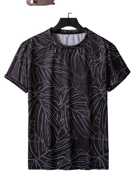 

men allover tropical print tee h9hz#, White;black