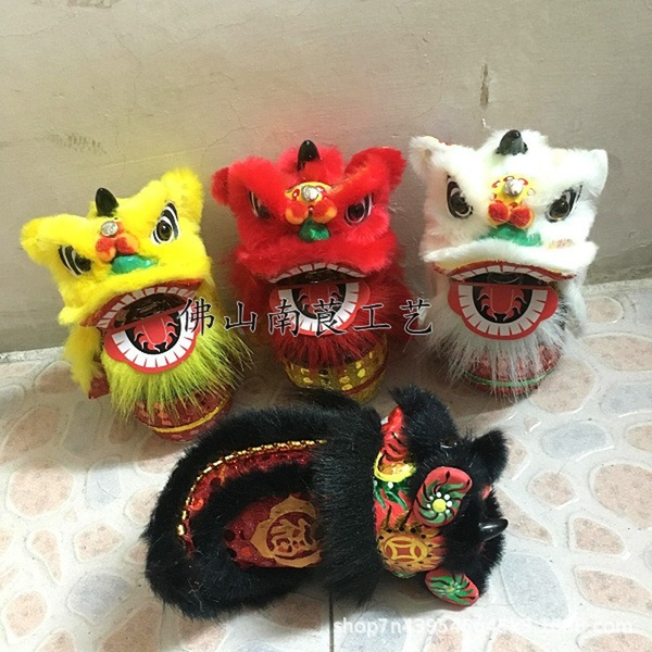 

mascot doll costume lion dance small lion head foshan lion awakening ornaments decoration activities performances and costumes gifts crafts, Red;yellow