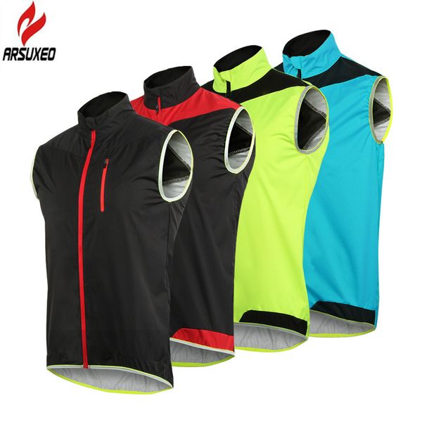 

arsuxeo men women cycling vest windproof waterproof running vest mtb bike bicycle reflective clothing sleeveless cycling jacket 220507, Black;white