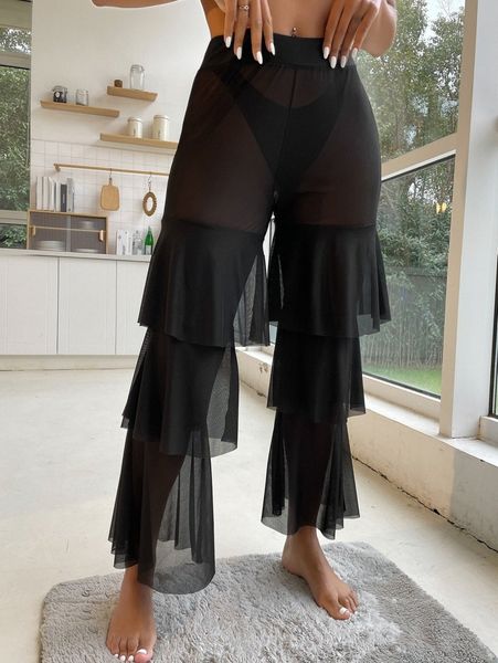

tiered layer cover up pants y0d4#, White;black