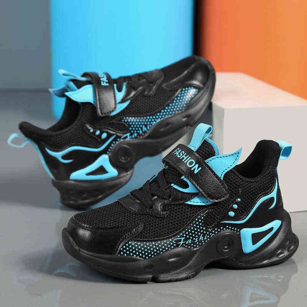 

kid boys shoes mesh running sports tennis casual sneakers 2 to 12 years children boy sneaker luxury black vulcanized shoe l220716, Black;red