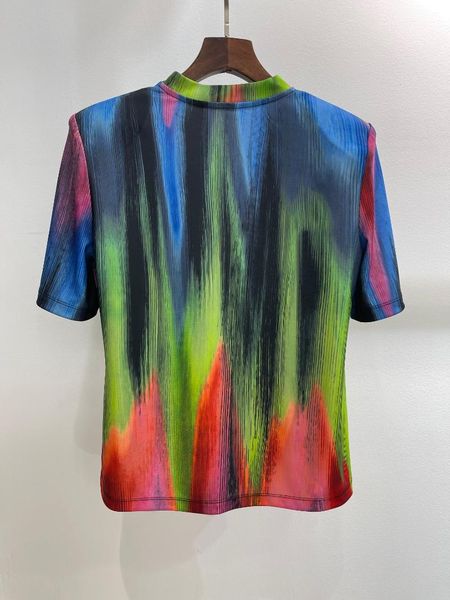 

women's t-shirt women fashion short sleeve casual gradient print 0625women's, White