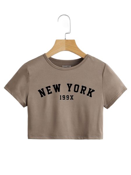 

letter graphic crop tee q04j#, White