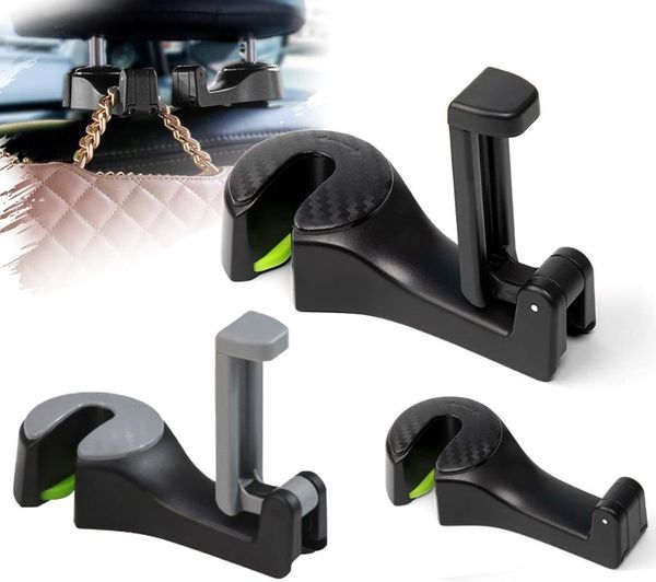 Decorações de interiores 2pcs Coloque de cabeça de carro 2 em 1 banco de veículo com suporte para celular Universal 360 ° Rotation Haber HanchinterInteir