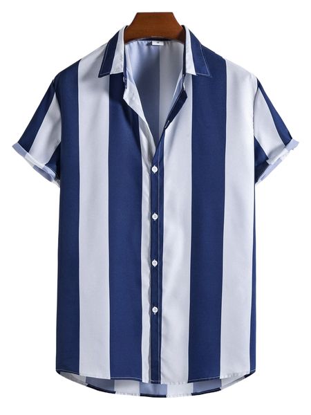 

men vertical striped high low hem shirt o5wa#, White;black