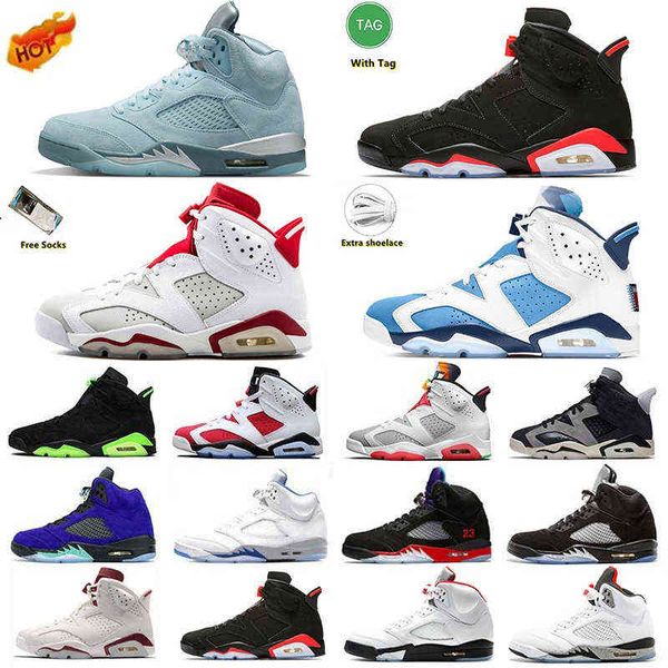 

5 unc 6 mens basketball shoes 5s 6s university blue electric green black infrared shattered backboard bluebird red oreo men trainers
