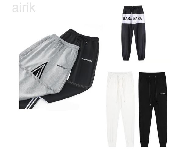 

mens womens pants four seasons pants joggers track casual side pocket budge long for men women loose trousers m-2xl, Black