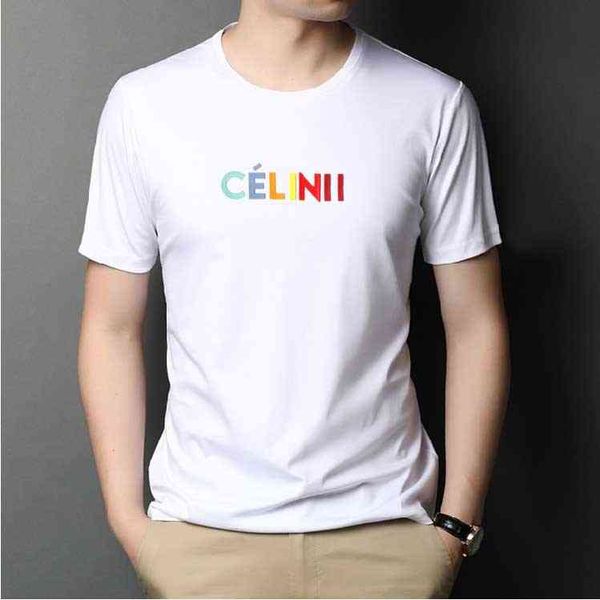 

plug gel lin summer cotton pull frame fit men's and women's same t-shirt high-end good-looking, White;black