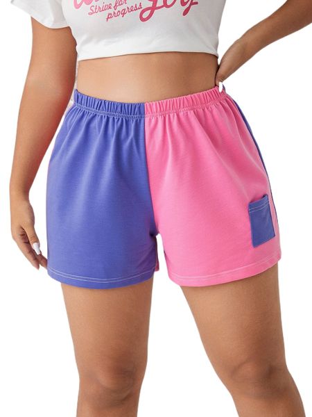 

plus two tone patched pocket shorts 04v5#, Black