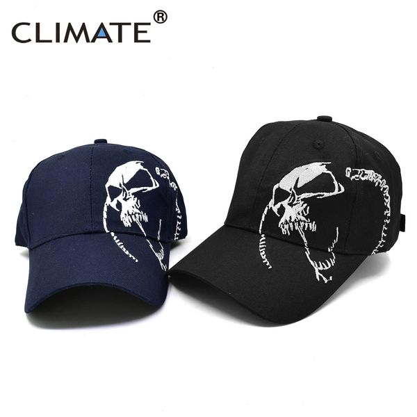 Siyah Kafatası Beyzbol Kapağı Erkekler İskelet Kemik Nakış Spor Serin Şapkalar Pamuk Kapakları