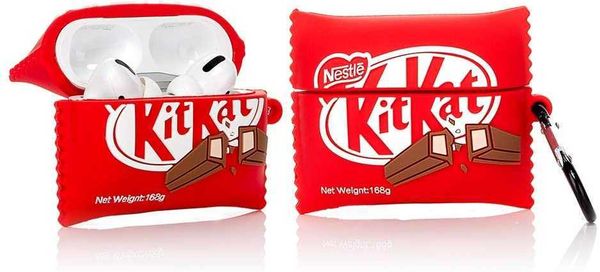 

airpods pro silicone case 3d cartoon funny cute cover compatible for apple airpods pro [snacks food series 1] (chocolate kitkat)
