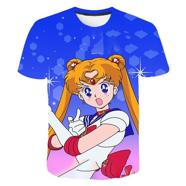 T-shirt da uomo stampate Cartoon Lolita 3D T-shirt da donna Estate Anime Casual T-shirt per bambini Girocollo Abbigliamento da uomoUomo