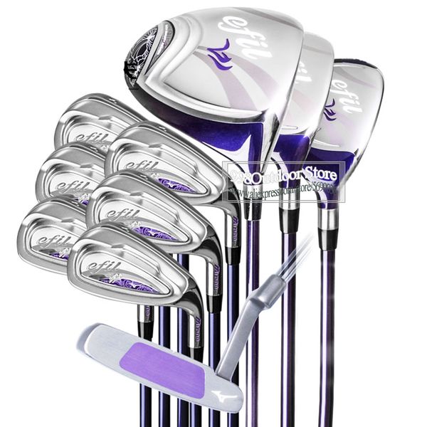 Новые женщины для гольф -клубов EFIL SETELETE SET GOLF Driver 3/5WOOD IRONS L FLEX GRAPHITE WANT БЕСПЛАТНА