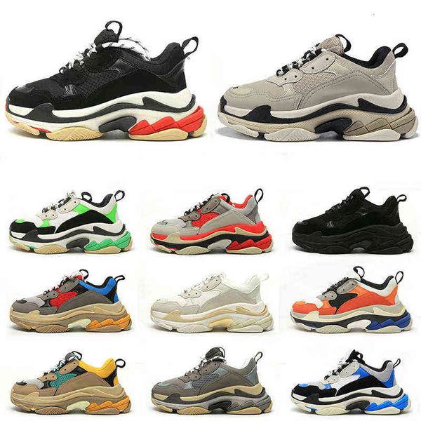 

2022 triple s men women designer casual shoes platform sneakers black white grey red pink blue green light tan oreo mens trainers sports