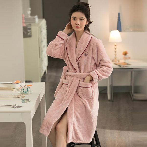 

winter thick warm women womens sleepwear flannel robe long sleeve casual comfortable soft -xxxl female bathrobe, Black;red